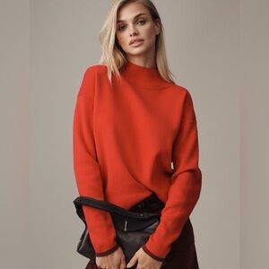 Maeve Red Mock Neck Sweater Size Med NWT